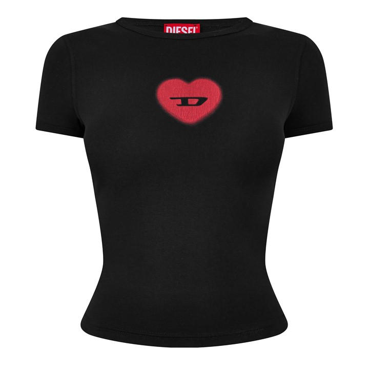 Diesel Women's Black Baby Tees in Size 8, Sports Direct