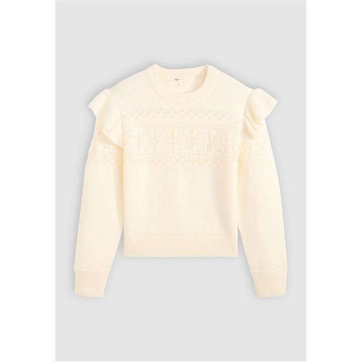 Levis Women's Cream Shane Knitted Crew Neck Jumper in Size 14, Sports Direct