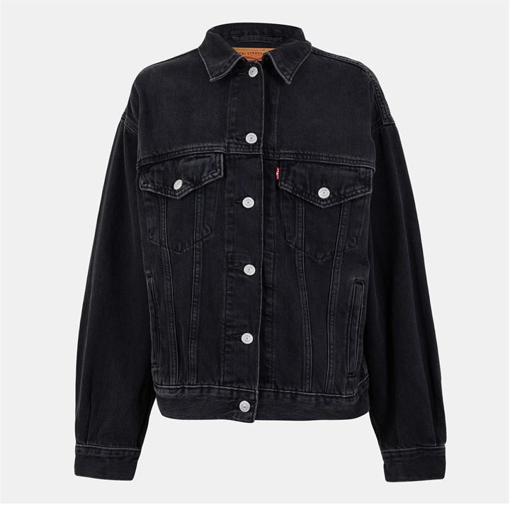 Levis Women's Black Trucker Be Kind Rewind Denim Jacket in Size 14, Sports Direct