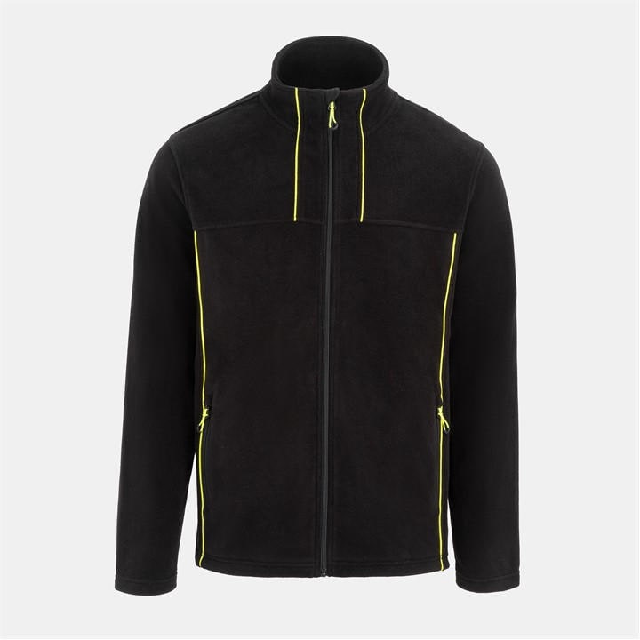 Dunlop Men's Black Micro Fleece Hi-Vis Long Sleeve Softshell Jacket in Size L, Sports Direct