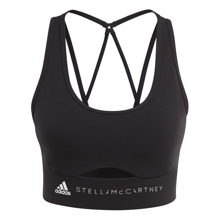 Adidas Women's Black Asmc Tst Non Wired Medium Impact Sports Bra in Size 2XS, Sports Direct