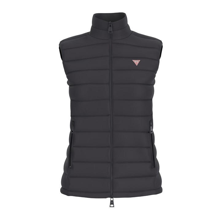 Guess Women's Black Puffer Sleeveless Gilet in Size 10, Sports Direct