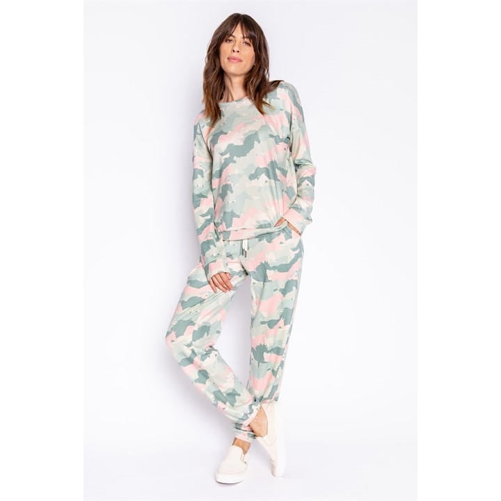 Pj Salvage Women's Green Pyjama Long Sleeve Top in Size 8, Sports Direct