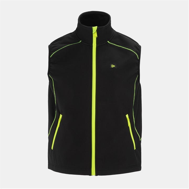 Dunlop Men's Black Work Hi-Vis Reversible Sleeveless Softshell Jacket in Size 2XL, Sports Direct