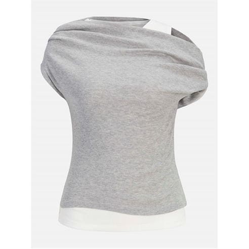 JJXX - Women's Layering Cotton-Blend Short-Sleeve Slim-Fit Off-Shoulder Top