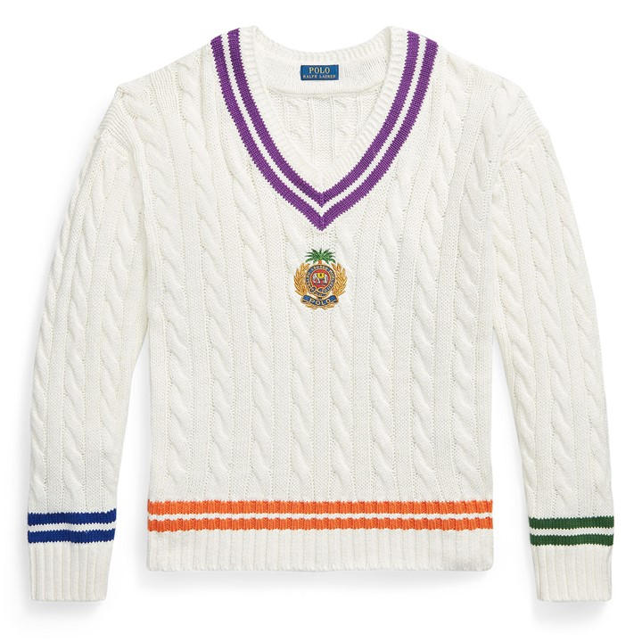 Polo Ralph Lauren Men's Cream Crew Neck Jumper in Size M, Sports Direct