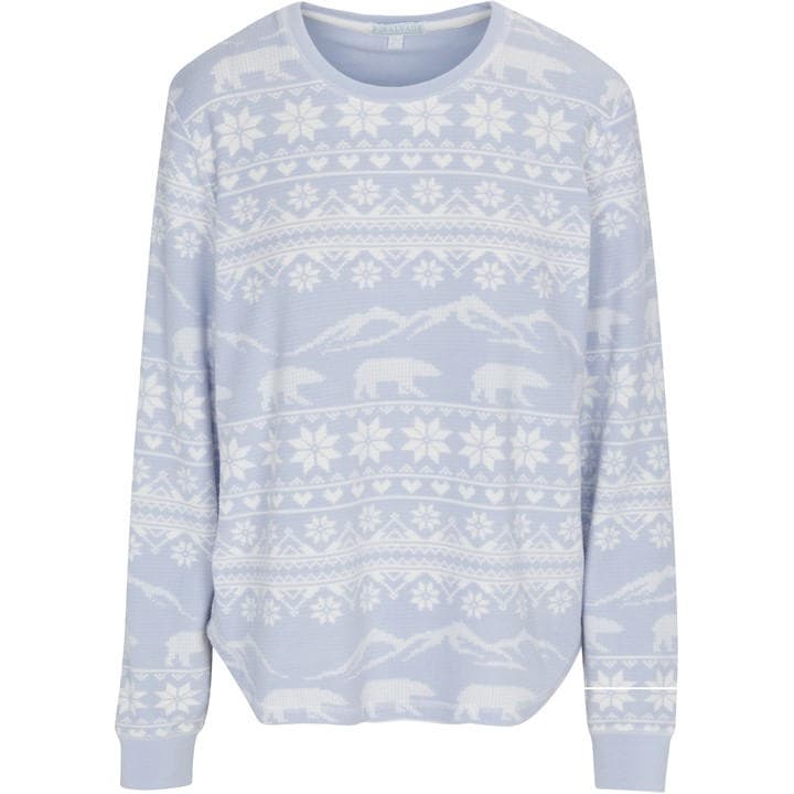 Pj Salvage Women's Blue Snowflake Shirt in Size 10, Sports Direct