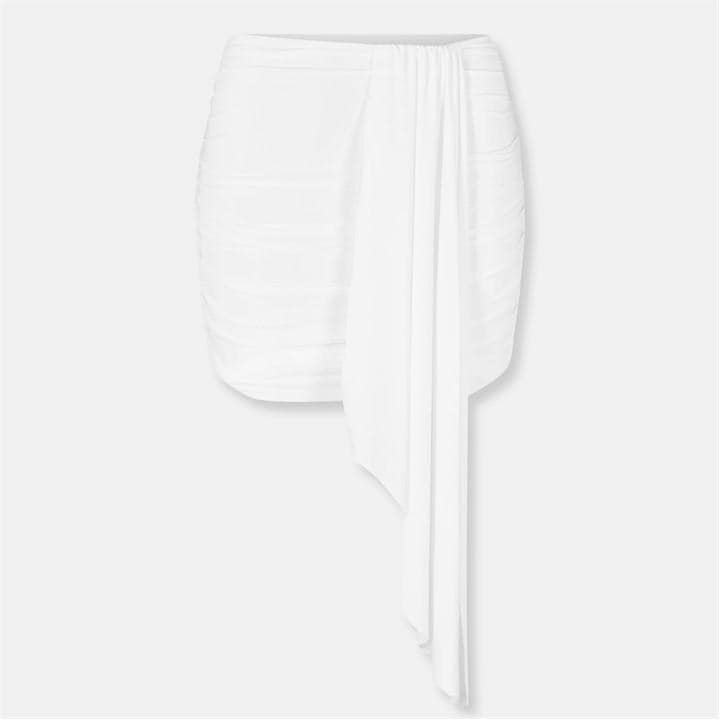 Missy Empire Women's White Slinky Drape Detail Mini Skirt in Size 14, Sports Direct