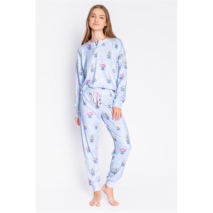 Pj Salvage Women's Blue Birthday Pyjama in Size 14, Sports Direct
