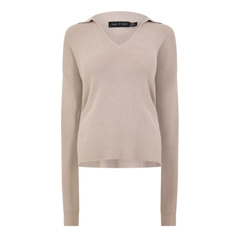 I Saw It First - Women's Long-Sleeve Fine-Knit Polo Shirt