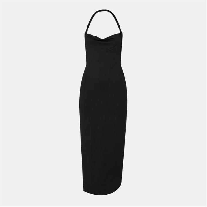 Missy Empire Women's Black Twist Back Slinky Maxi Dress in Size 12, Sports Direct