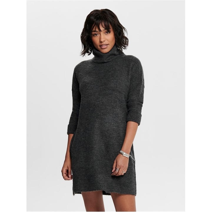 Only Women's Grey Cowl Neck Jumper Dress in Size 12, Sports Direct