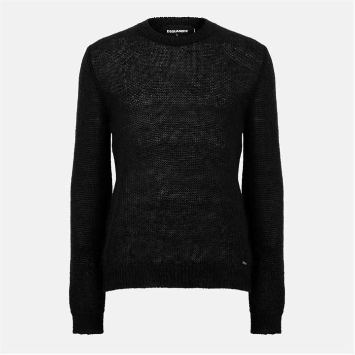 Dsquared2 Men's Black Knitted Crew Neck Jumper in Size M, Sports Direct
