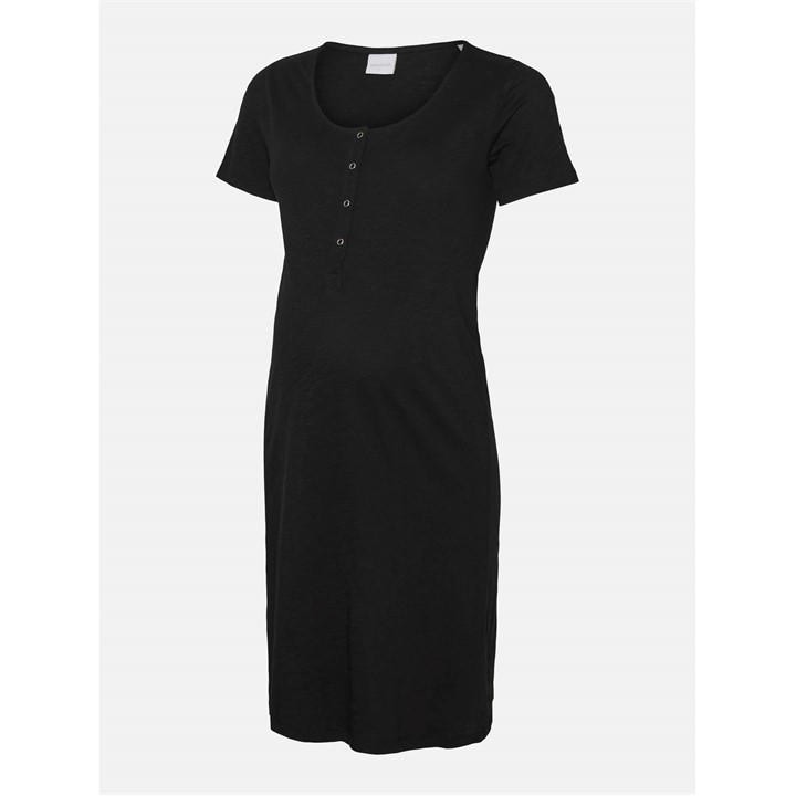 Mamalicious Women's Black Maternity Jersey Nightgown in Size 10, Sports Direct