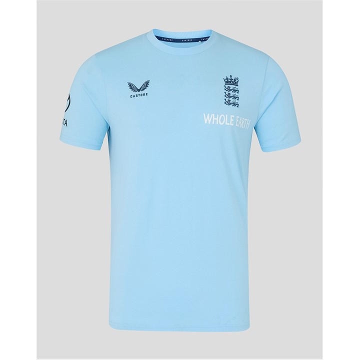 England  Men's  26/27  Cricket Crew Neck T-Shirt, Football by Castore in Size L, Sports Direct