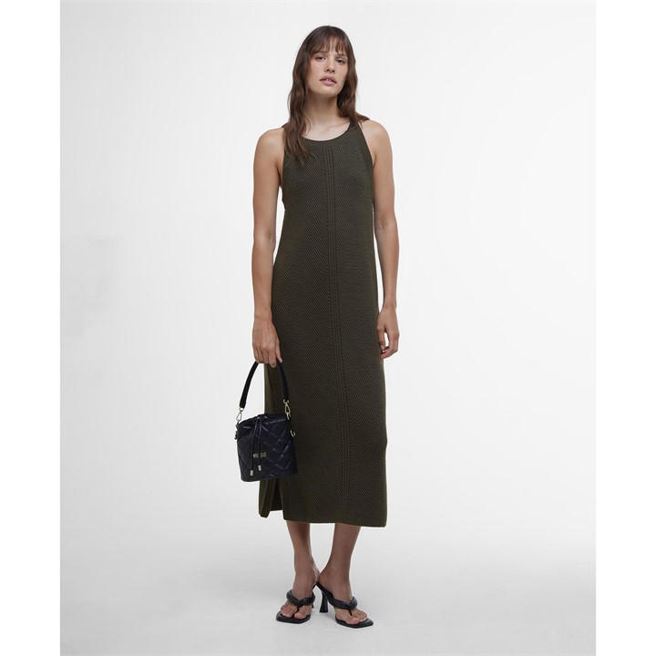 International  Women's  Dakota Knitted Midi Dress, Football by Barbour  in Size 12, Sports Direct