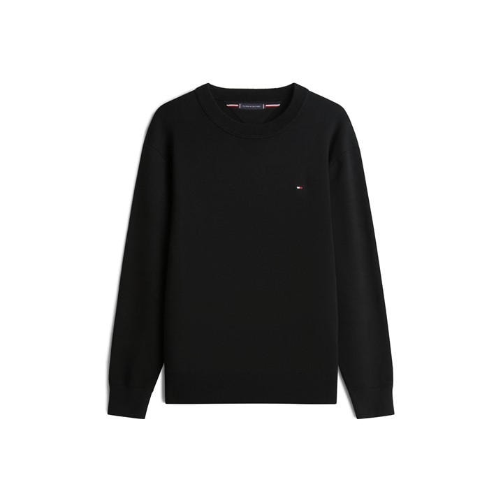 Tommy Hilfiger Men's Black Milano Crew Neck Jumper in Size M, Sports Direct