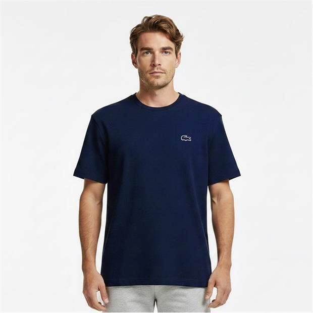 Navy 166 - Lacoste - Men's Waffle Short Sleeve Pyjama Top