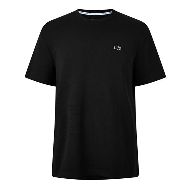 Black 031 - Lacoste - Men's Waffle Short Sleeve Pyjama Top