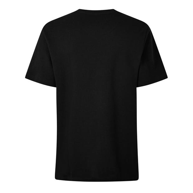 Black 031 - Lacoste - Men's Waffle Short Sleeve Pyjama Top
