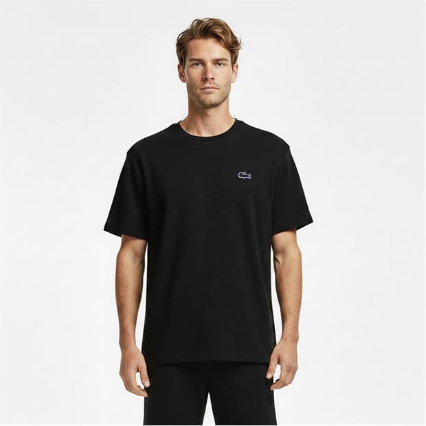 Black 031 - Lacoste - Men's Waffle Short Sleeve Pyjama Top
