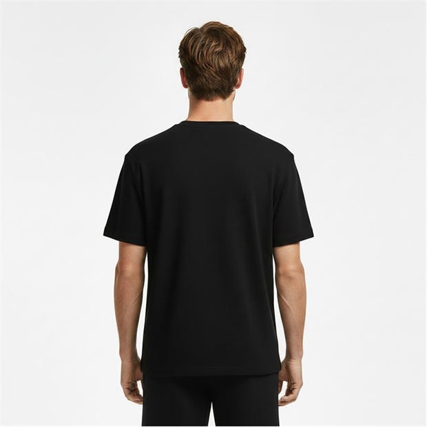 Black 031 - Lacoste - Men's Waffle Short Sleeve Pyjama Top