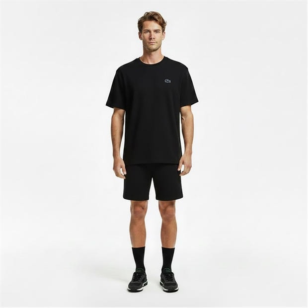 Black 031 - Lacoste - Men's Waffle Short Sleeve Pyjama Top