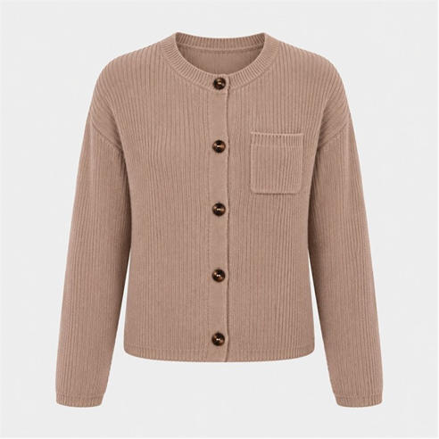 I Saw It First - Women's Half Ribbed Knit Cardigan