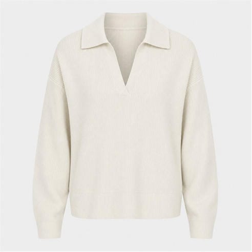 I Saw It First - Women's Polo Collar V-Neck Long-Sleeve Jumper
