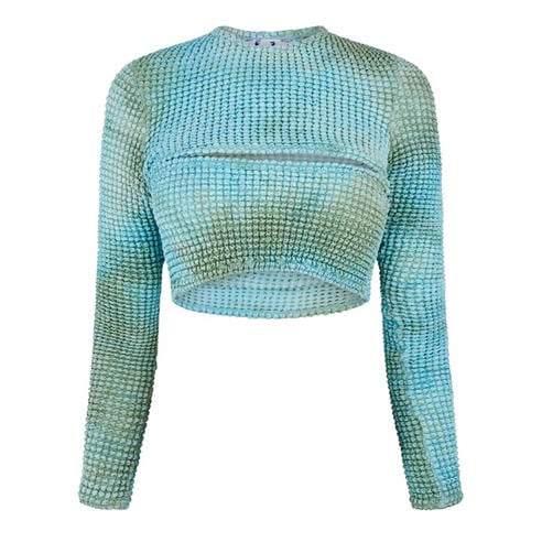 OFF WHITE - Women's Tie-Dye Relaxed Fit Cut Out Top