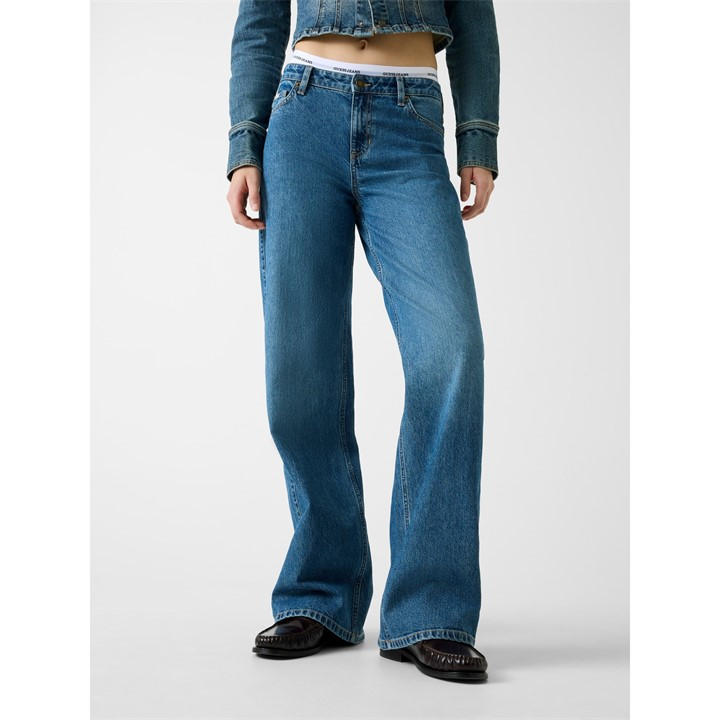Guess Women's Blue Wide Leg Jeans in Size 34 S, Sports Direct