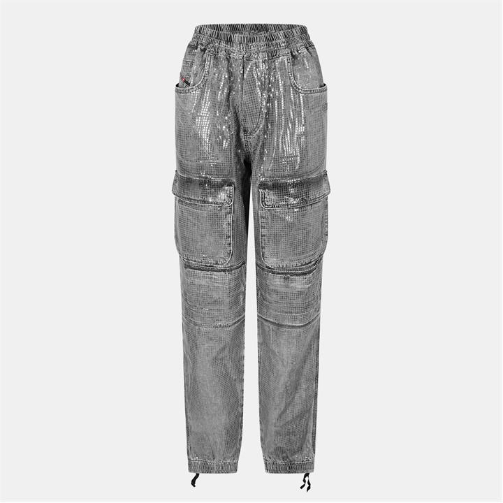 Diesel Women's Black Cargo Jeans in Size 25 L32, Sports Direct