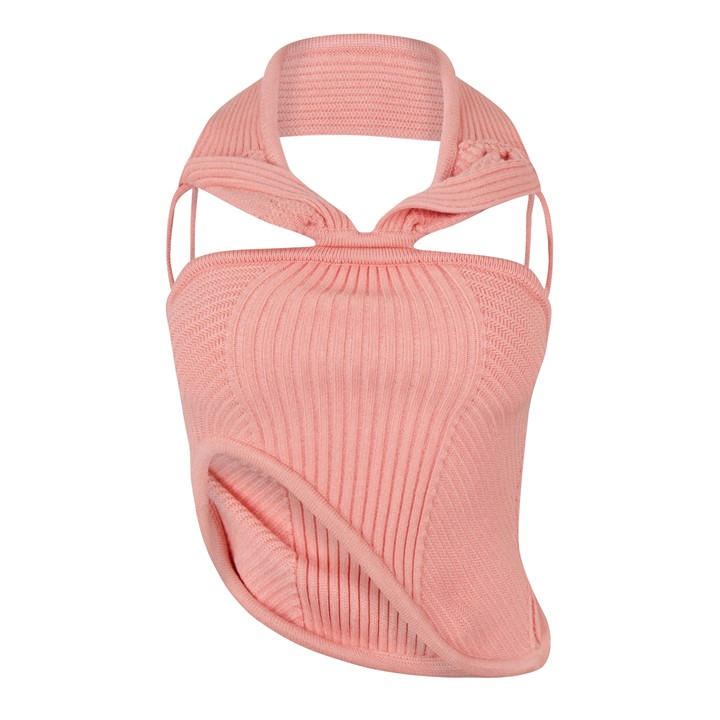 Off White Women's Orange Ribbed Textured Crew Neck Jumper in Size 12, Sports Direct