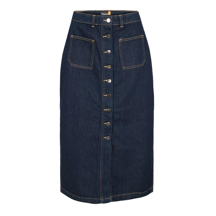Timberland Women's Blue Refibra Long Denim Skirt in Size 27, Sports Direct