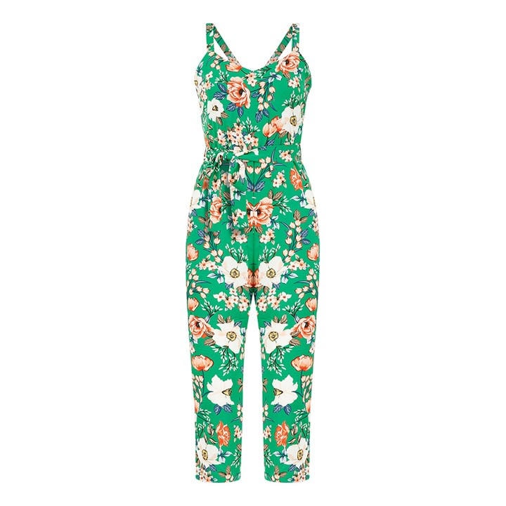 Mela London Women's Green Floral Print Culotte Jumpsuit in Size 8, Sports Direct