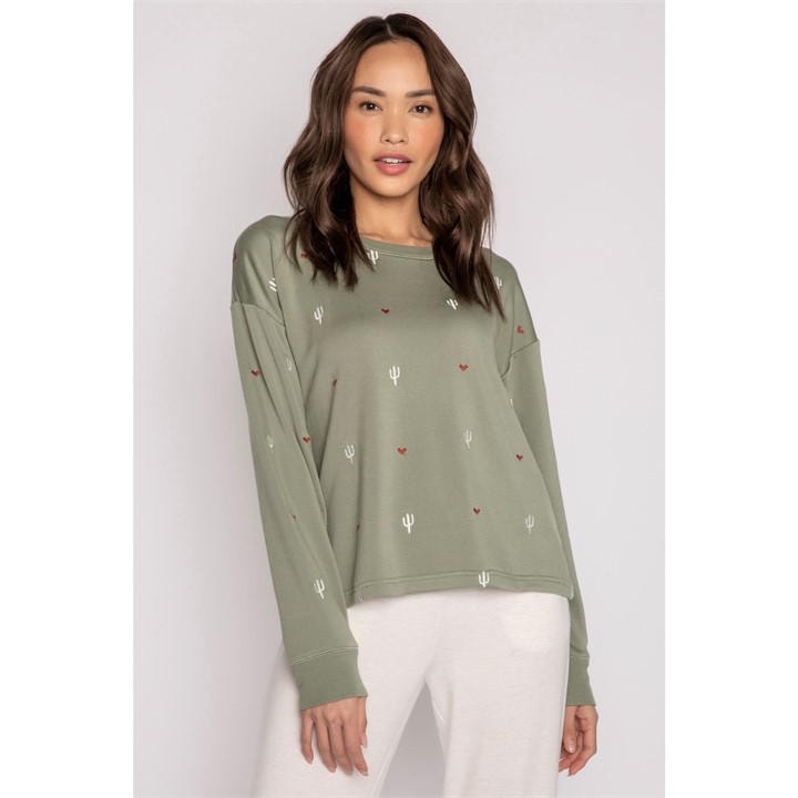 Pj Salvage Women's Green Olive Shirt in Size 8, Sports Direct