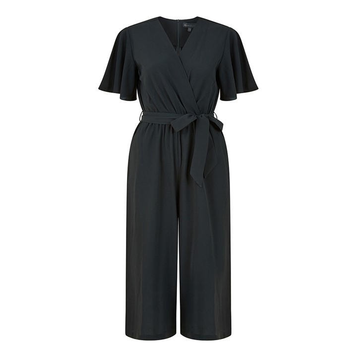 Mela London Women's Black Navy Wrap Angel Sleeve Jumpsuit in Size 8, Sports Direct
