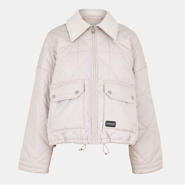 International  Women's  Juliana Velvet Collar Cropped Quilted Jacket, Football by Barbour  in Size 16, Sports Direct