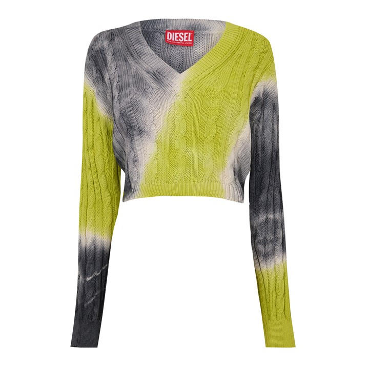 Diesel Women's Yellow Janel Maglia Knitted Hoodie in Size 14, Sports Direct
