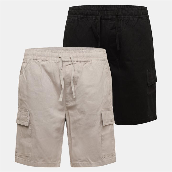 Crosshatch Men' Grey Ch Kathos 2Pk Cargo in Size S, Sports Direct