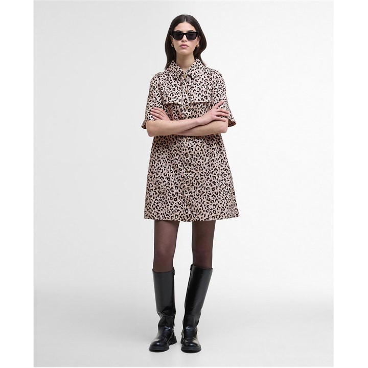 International  Women's  Harley Printed Mini Dress, Football by Barbour  in Size 12, Sports Direct