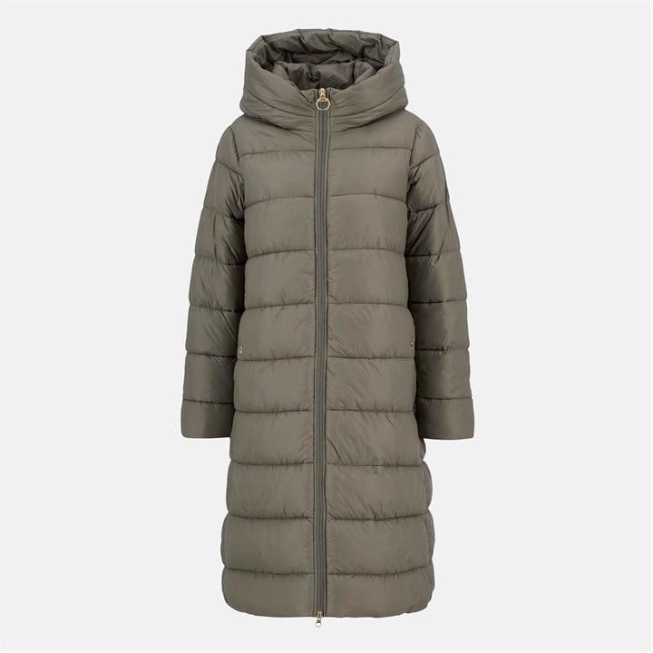 International  Women's  Olivios Lightweight Hooded Long Puffer Jacket, Football by Barbour  in Size 16, Sports Direct