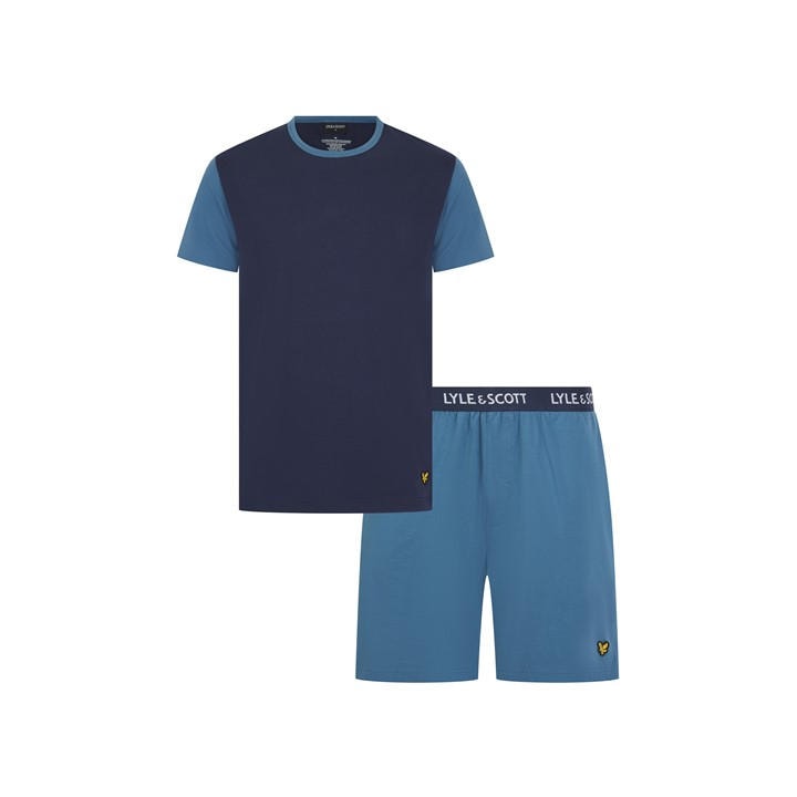 Lyle And Scott Men's Blue Short Sleeve Pyjama Set in Size XL, Sports Direct