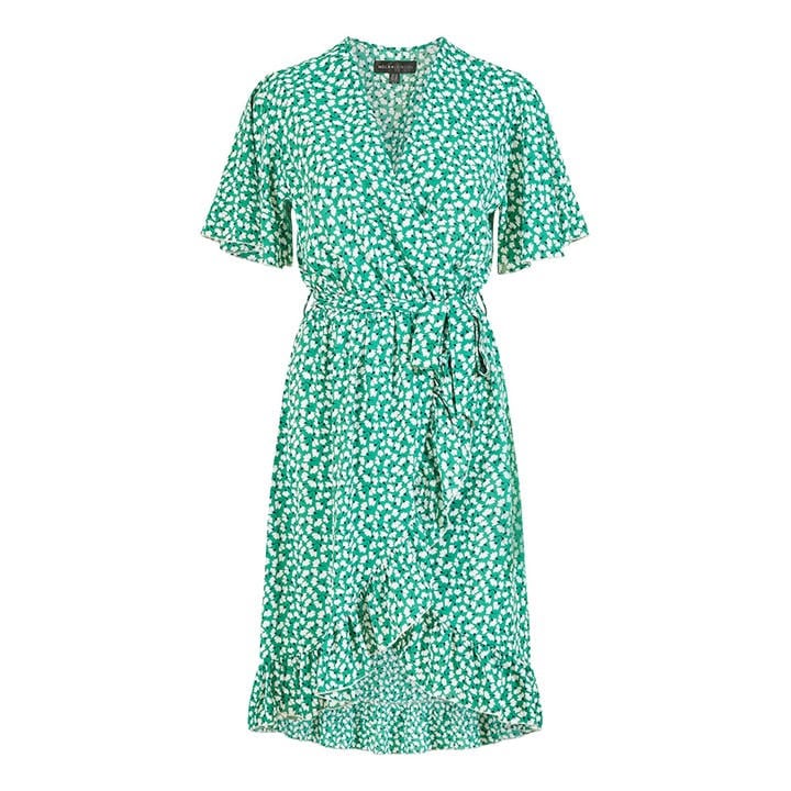 Mela London Women's Green Ditsy Floral Frill Wrap Dress in Size 8, Sports Direct