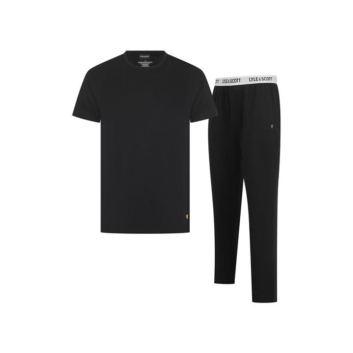 Lyle And Scott Men's Black Short Sleeve Pyjama Set in Size 2XL, Sports Direct