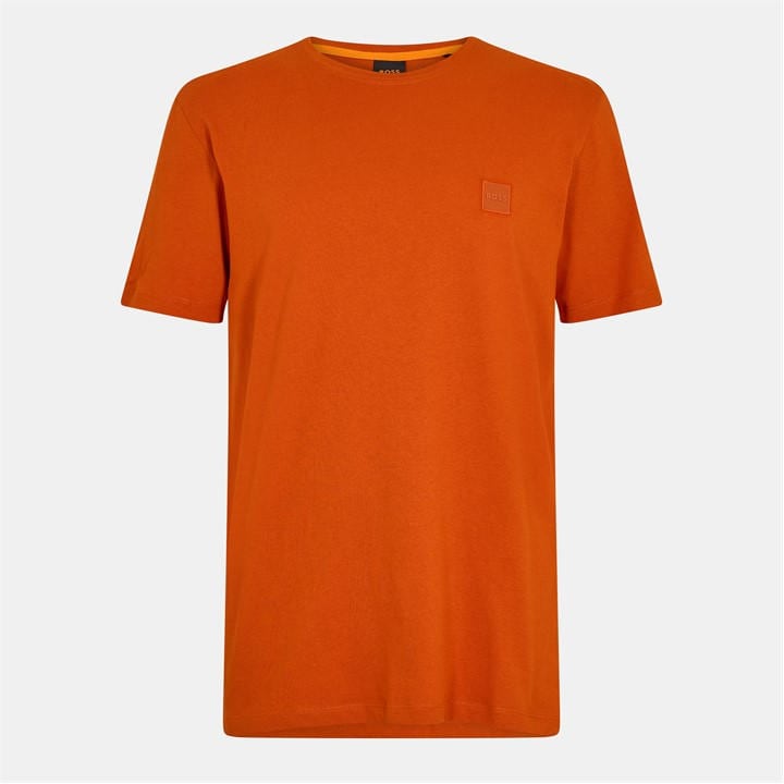 Boss Men' Orange Tales T-Shirt With Logo Patch Premium Cotton in Size S, Sports Direct