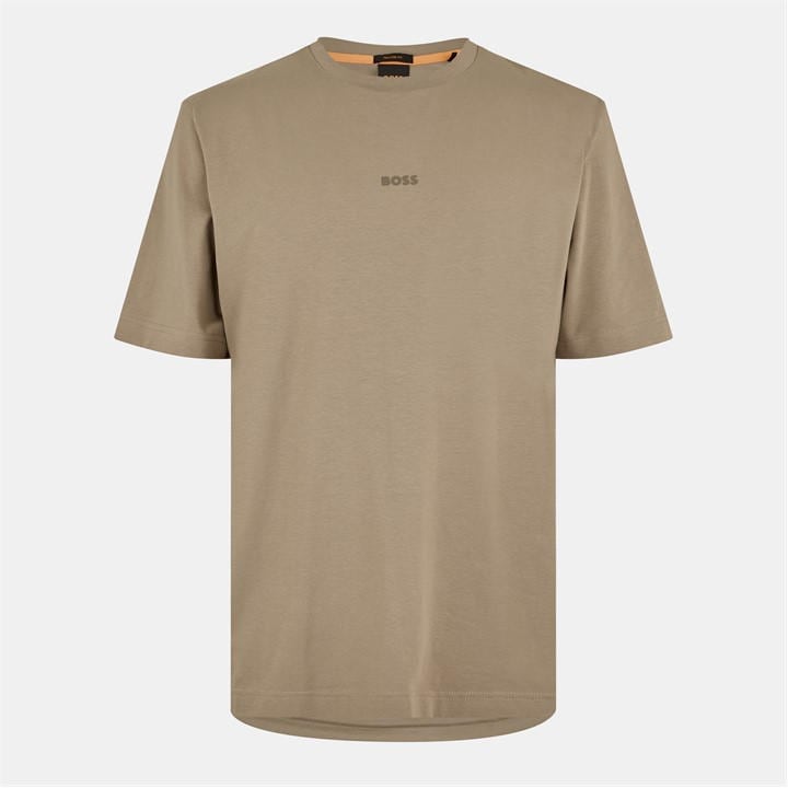 Boss Men' Brown Orange Oversized Tchup T-Shirt With Logo Detail in Size S, Sports Direct