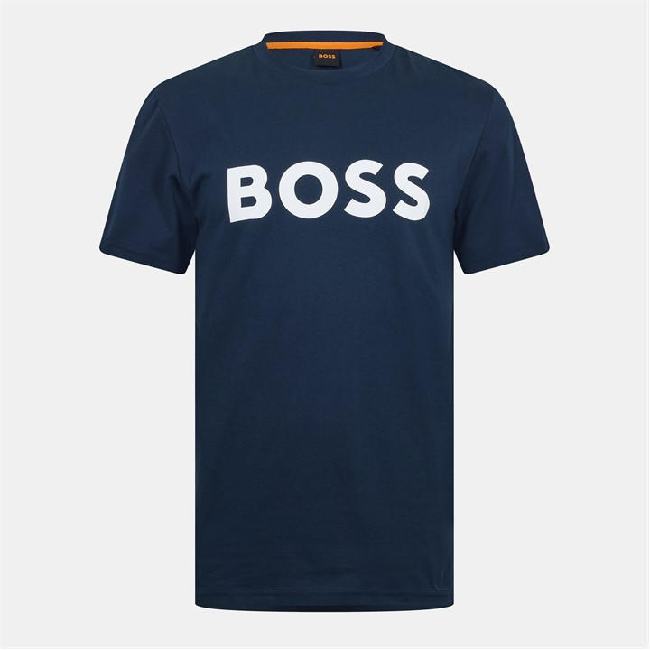 Boss Men's Blue Thinking 1 T-Shirt, Signature Logo in Size 3XL, Sports Direct