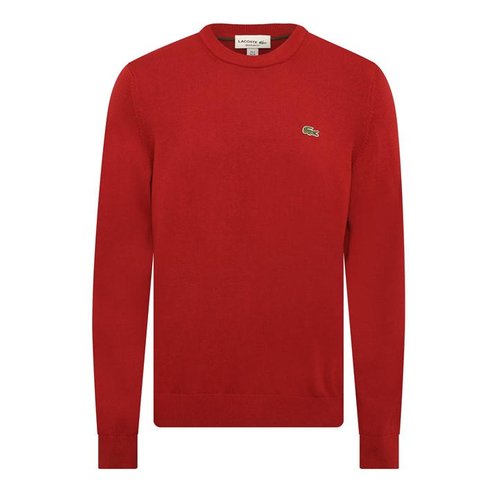 Lacoste Men's Red Crew-Neck Jumper in Size XL, Sports Direct