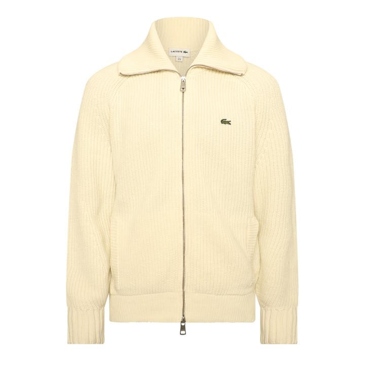 Lacoste Men's Cream Fz Knit Top in Size M, Sports Direct